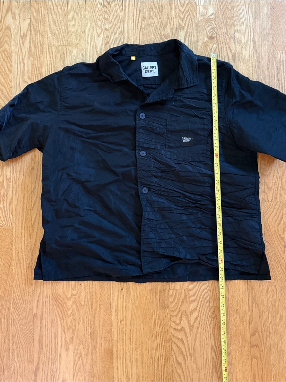 Gallery Dept Black Short-Sleeve Button Down Shirt with Subtle Logo